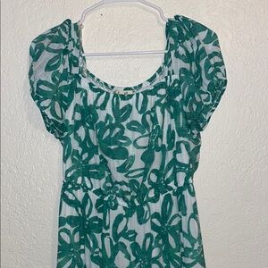 Indigo Rose Green and White Dress